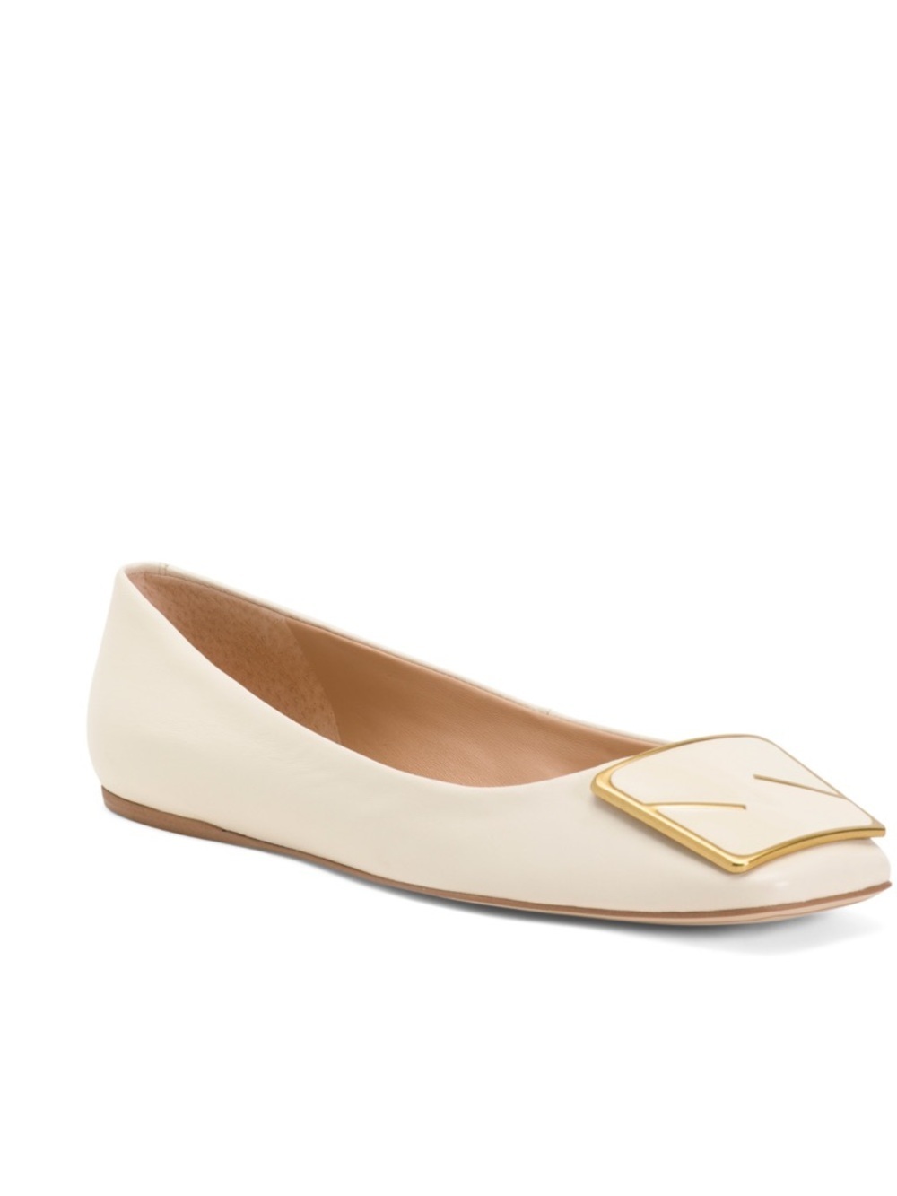 FRANCO SARTO white leather amaya flats NWT